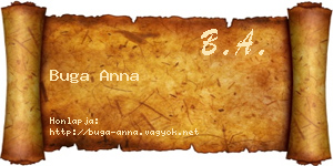 Buga Anna névjegykártya