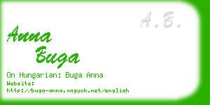 anna buga business card